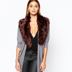 Faux Fur Cardigan NWT